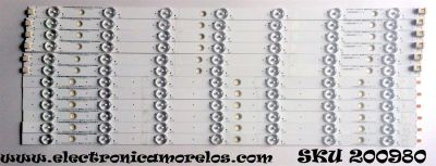 KIT DE LED´S PARA TV (12 PIEZAS)  / VIZIO I-5500WS80071-L-V1 / I-5500WS80071-R-V1 / WS55-1223-L / WS55-1223-R / 0563802702 / PANEL 7ZB00201C07 / 7ZB00W01C07 / MODELO D55-D2 LWZ2UCBS