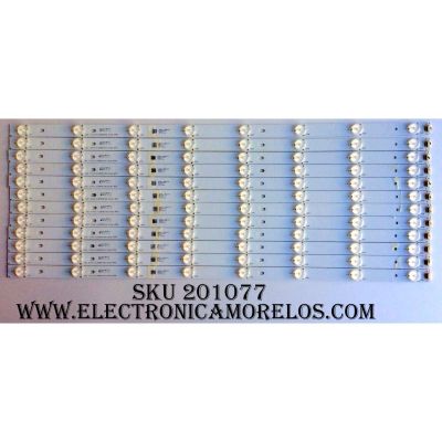 KIT DE LED´S PARA TV (12 PIEZAS) / RCA 26AL A4M30 / 01.JL.D58081235-031AS-R7N / N160413 / T411 / MODELO 58" / PANEL V580HL1-PE6-12V 