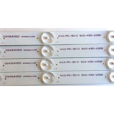 KIT DE LED`S PARA TV (4 PIEZAS) / ELEMENT 3P43UK002 / 910-430-1008 / A12/PC/30/C  910-430-1008 / 0343UK002 / A704211134 / A704211138 / 3P43UK002-A0 / PANEL T430QVN02.1 / MODELO EL4KAMZ4317	 - Imagen 2