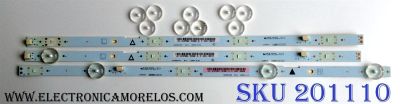 KIT DE LED`S PARA TV (3 PIEZAS) / SANYO UDULEDLXT003 / UDULEDLXT004 / 39.5W4SIP LEFT / 39.5W5SIP RIGHT / LB39501 V0_00 / LB39501 V1_01 / JX-DLXT004-3B388-0-E-62H / JX-DLXT003-3B386-0-E-62G / PANEL U5A23XT / MODELO FW40D36F