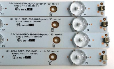 KIT DE LED`S PARA TV (4 PIEZAS) / INSIGNIA GJ-2K16-D2P5-390-D409-pitch / 01P52-E 744*16.5*1 / EHH-BC89-3-F6 / PANEL TPT390J1-HVN04 REV:S001C / MODELO NS-39DR510NA17 - Imagen 2