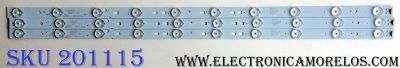 KIT DE LDES ORIGINAL PARA TV QUASAR 3 PIEZAS / NUMERO DE PARTE LED315D10-07(B) / 30331510219 / 2010005535 / 150303G2 / XPY63508 / PANEL LSC320AN02 / MODELO SQ3203M