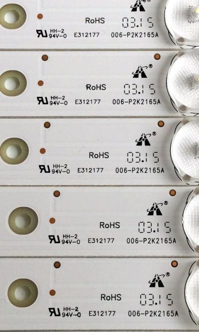 KIT DE LED`S PARA TV (12 PIEZAS) / SANYO 4C-LB650T-YH1SY / 006-P2K2165A / TCL_00M_650D30_3030C_12X8 / PANEL LVF650CMDX E1 V1 / MODELO FW65D25T	 - Imagen 3