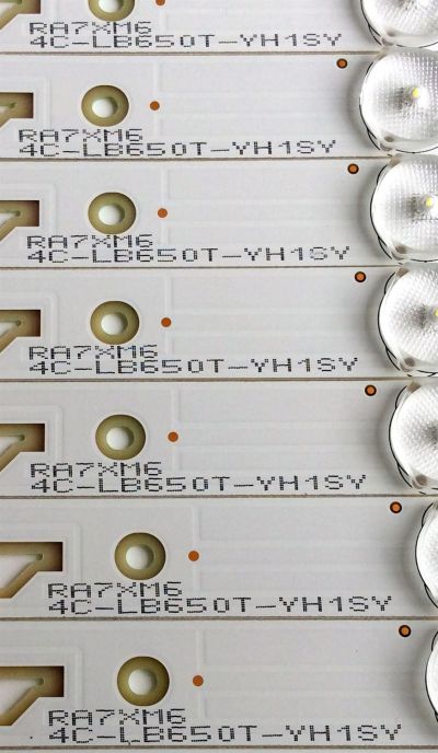 KIT DE LED`S PARA TV (12 PIEZAS) / SANYO 4C-LB650T-YH1SY / 006-P2K2165A / TCL_00M_650D30_3030C_12X8 / PANEL LVF650CMDX E1 V1 / MODELO FW65D25T	 - Imagen 5