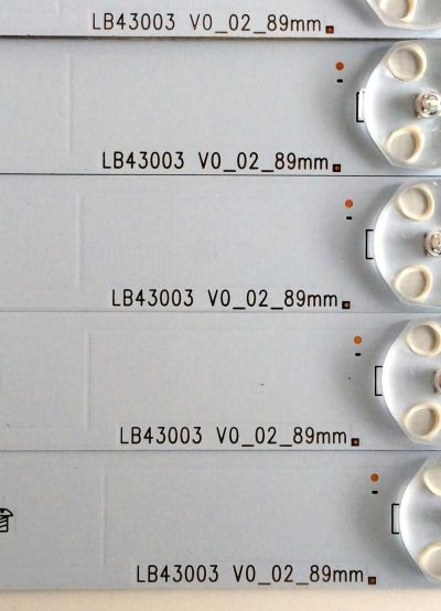 KIT DE LED`S PARA TV (5 PIEZAS) / VIEWSONIC YL-43003010-2C755-0-A-759 / LB43003 V0_02_89mm / PANEL TPV430H3-HVN01.U REV:S272B / MODELO CDE4302 - Imagen 4
