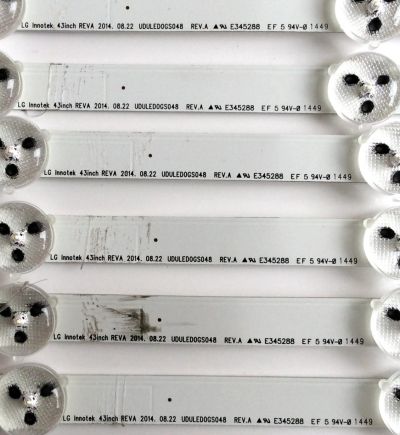 KIT DE LED`S PARA TV (6 PIEZAS) PHILIPS UDULED0GS048 / 43W5S1P / PANEL U4DV0XH / MODELO 43PFL4609/F8 - Imagen 2