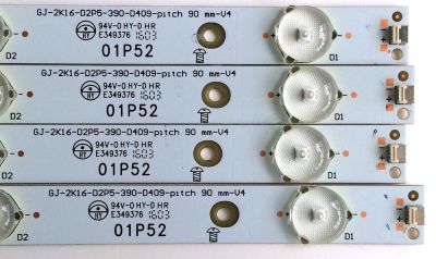 KIT DE LED`S PARA TV (4 PIEZAS) / INSIGNIA 210BZ09D043535E00D / EGLBC672F600 / GJ-2K16-D2P5-390-D409-pitch / E349376 / PANEL  TPT390J1-HVN04 REV:S001C / MODELO NS-39DR510NA17 - Imagen 3