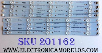 KIT DE LED´S PARA TV (8 PIEZAS) / WESTINGHOUSE D256R-F-H / 3.08.400410A-R / 3.08.400410A-L / PHH-B23-F5 / PANEL CN40HC476 / LSC400HM06-S03 / MODELO DWM40F1G1 TW-75701-S040S
