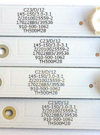 KIT DE LED´S PARA TV (4 PIEZAS) / ELEMENT 303TH500057 / TFMT50D09-ZC22AG-03 / TH500M28 / 910-500-1062 / 170228B5/39536 / PANEL T500-V35-DLED / MODELO ELEFW5017 LE-50GV350-D3 / ELST5016S - Imagen 2