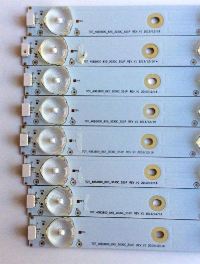 KIT DE LED´S PARA TV (8 PIEZAS) / PIONEER INXV400HJ6-PE1 / T0T_40B3800_8X5_3030C_5S1P REV.V1 / 006-P1K3387B / 4C-LB400T-YH7 / MODELO PLE-40S05FHD - Imagen 2