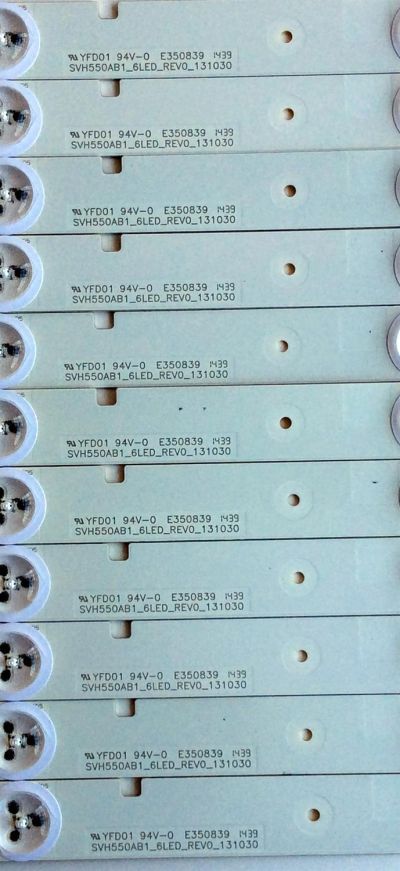 KIT DE LED´S / PARA TV (11 PIEZAS) / INSIGNIA SVH550AB1 / YFD01 / E350839 / SVH550AB1_6LED_REV0_131030 / 1134172 / PANEL´S HD550DF-B31(010)\S2\BBY\GM\ROH / LSC550HN01-K01 / MODELOS NS-55D420NA16  / L55K220 / LED55K20JD / LED55EC290N / LED55EC280JD - Imagen 3