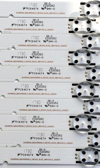 KIT DE LED´S PARA TV (10 PIEZAS) / SHARP SVH550AL2&amp;SVH550AL3 / 160615 / 1181595 / 1180961 / 1186690 / 1181525 / PANEL´S HD550K3U52 / HD550K3F82-TX / HD550K3U82-L2K1B1 / HD550K3U82-K1 / MODELOS LC-55P6060U / LC-55P6000U / 55DU6500 / NS-55D420NA18 - Imagen 2