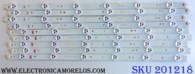 KIT DE LED´S PARA TV ((INCOMPLETO SOLO 9 PIEZAS)) / CHANGHONG SVJ490A06_Rev02_6LED_140605 / 49D1000/C100 / LB-C490F13-E2-L-G1-SE1-L / LB-C490F13-E2-L-G1-SE2-R / PANEL C490F14-E1-L(G3) / MODELO LED49YD1100UA