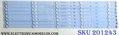 KIT DE LEDS ORIGINAL PARA TV TCL 8 PIEZAS / NUMERO DE PARTE TOT_32F3800A_2X5_3030C_V3 / YHA-4C-LB3205-YHEX1 / E334789 / PANEL LVF550CS0T / MODELO 55FS3750 / 55FS3750TCAA