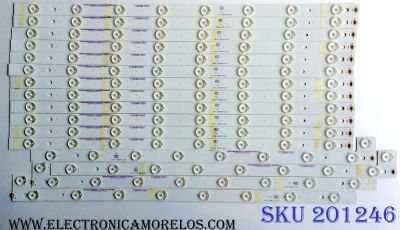 KIT DE LED´S PARA TV (16 PIEZAS) VIZIO WT-EL-55FHD-V2-A / WT-EL-55FHD-V3-B / WT-EL-55FHD-V3-C / F105N8R(P35)F / PANEL T550QVN03.0 / MODELOS M55-C2 / M55-C2 LWZASBAR