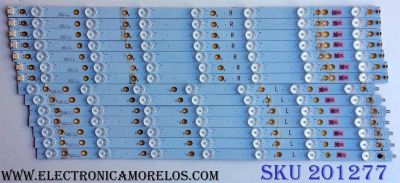 KIT DE LED´S PARA TV (14 PIEZAS) / INSIGNIA LB55120 V0_00 / LB55120 V1_00 / 210BZ07DR / 210BZ07DL / 43030M04L / PANEL TPT550U2-D072.L REV:S01B / MODELO NS-55DR620NA18
