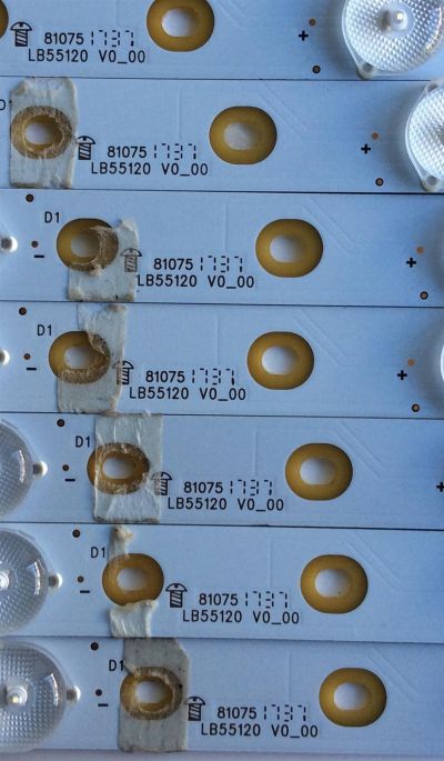 KIT DE LED´S PARA TV (14 PIEZAS) / INSIGNIA LB55120 V0_00 / LB55120 V1_00 / 210BZ07DR / 210BZ07DL / 43030M04L / PANEL TPT550U2-D072.L REV:S01B / MODELO NS-55DR620NA18 - Imagen 5