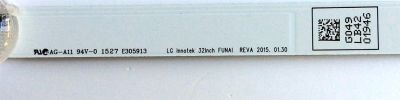 LED PARA TV / EMERSON UDULED0GS049 / 32W8S1P / LG INNOTEK 32INCH FUNAI REVA / REV.A / 01946 / PANEL U44FEXT / MODELO LF320EM4 - Imagen 4