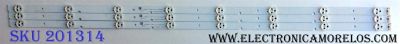 KIT DE LED´S PARA TV HISENSE ((3 PIEZAS)) / NUMERO DE PARTE JL.D40081330-003BS-M / 1155208 / 1175553 / PANEL`S JHD396DF / JHD396D5F01 / HD396DF / JHD396DF-E01 / HD400DF-E33/F2/S9/GM/ROH / MODELOS / 40H3B / 40H5B / 40H3C1 / LC-40LB480U / NS-40D510NA19