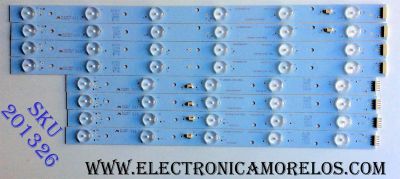 KIT DE LED´S PARA TV (8 PIEZAS) / PIONEER LED39D11-ZC14-01(C) / LED39D11-ZC14-02(C) / LED39D11-ZC14-03(C) / LED39D11-ZC14-04(C) / 30339011213 / 30339011214 / 30339011215 / 30339011216 / 130905A4 / M37-40 / E348423 / PANEL V390HJ1-P02 / MODELO PLE-3903FHD