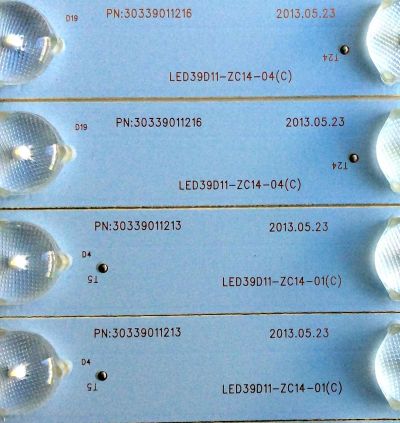 KIT DE LED´S PARA TV (8 PIEZAS) / PIONEER LED39D11-ZC14-01(C) / LED39D11-ZC14-02(C) / LED39D11-ZC14-03(C) / LED39D11-ZC14-04(C) / 30339011213 / 30339011214 / 30339011215 / 30339011216 / 130905A4 / M37-40 / E348423 / PANEL V390HJ1-P02 / MODELO PLE-3903FHD - Imagen 3