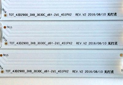 KIT DE LED'S PARA TV ((3 PIEZAS)) / NUMERO DE PARTE 4C-LB4308-YH05J / TOT_43D2900_3X8_3030C_D6T-2D1_4S1PX2 REV.V2 / T0T_43D2900_3X8_3030C_D6T-2D1_4S1PX2 REV.V2 / PANEL'S LVF430ND1L / LVF430CS0T E7 V1 / MODELOS 43S303 / 43S305 / 43S303TBAA - Imagen 4