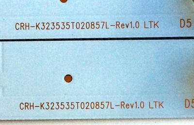 KIT DE LEDS PARA TV COBIA ORIGINAL 2 PIEZAS / NUMERO DE PARTE CRH-K323535T020857L-Rev1.0 / CRH-K323535T020857L / A8L06H51PAA1599K / E199273 / PFR-4 / PANEL CNC32HD720 / MODELO CLEDTV3214SM - Imagen 2