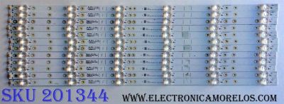 KIT DE LED´S PARA TV (12 PIEZAS) / HISENSE JL.D65061330-003FS-M_V02 / 1187709 / 0527 / 1187709 / 17B / E5 / B / 30 / B1 / N180124 / PANEL HD650S1U51\S1\GM\CKD\ROH / MODELOS 65H6D / 65H6E