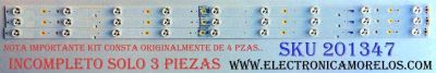 KIT DE LED´S PARA TV ((SOLO 3 PIEZAS)) / HISENSE 1156800 / SAMSUNG_2015CHI400_3228_09_REV1.0_151217_LM41-00215B / LM41-0215B / PANEL HD400DF-E34 / MODELO 