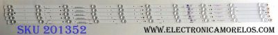 KIT DE LED´S PARA TV (5 PIEZAS) / HISENSE CRH-BK55S1U51S3030T05107BE-REV1.3 B / L05BY162K21D83F-B1 / 1187275 / PANEL`S HD550S1U51-T0\S1\GM\ROH 228720 / HD550S1U51-T0 / MODELO 55H6E