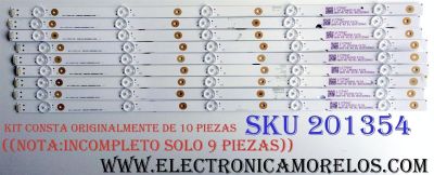 KIT DE LED´S PARA TV (SOLO 9 PIEZAS) / HISENSE LBM550M0501-LE-5(0) / 1173047 / B021ZM60 / E355813 YFPCB-1 / PANEL`S HD550K3U51\S6\GM\ROH / HD550K3U51 / MODELOS FM55H6D / 55H6D