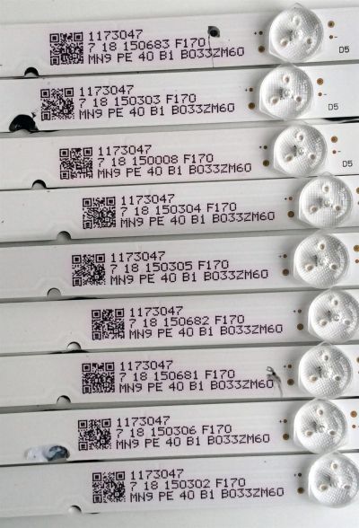 KIT DE LED´S PARA TV (SOLO 9 PIEZAS) / HISENSE LBM550M0501-LE-5(0) / 1173047 / B021ZM60 / E355813 YFPCB-1 / PANEL`S HD550K3U51\S6\GM\ROH / HD550K3U51 / MODELOS FM55H6D / 55H6D - Imagen 2