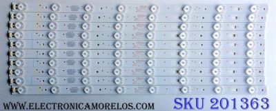 KIT DE LED´S PARA TV (10 PIEZAS) / HITACHI 30349008202 / LE49D8-01(A) / 171125A14 / 49000M22 / 1010187183-3 / PANEL LSC490FN02-W / MODELO 49C61