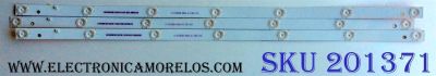 KIT DE LED`S PARA TV (3 PIEZAS) / INSIGNIA 420TV07 V2 / SUNG WEI 16V0A E74739 94V-0 / YX-42S25E06-4DDN1-0-C-55D / PANEL T430HVN01.7 / MODELO NS-43D420NA16