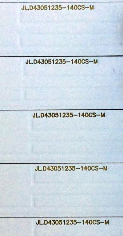KIT DE LED´S PARA TV (8 PIEZAS) / JL.D43051235-140CS-M / 4C-LB430T-DT1C / E465853 / 035-430-3528-BC / N151030 T303 / PANEL LVW430LGDX E1 V5 / MODELO ¨43¨ - Imagen 3