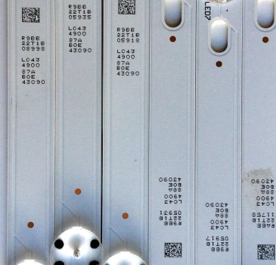 KIT DE LED´S PARA TV (6 PIEZAS) / LG SSC_43LJ55_7LED_REV01_170930 / SSC_43UK63_A_S / SSC_43UK63_B_S / LC43490087A / LC43490088A / LC43 4900 87A BOE 43090 / LC43 4900 88A BOE 43090 / R9BB 22T1B / RABB 22T1B / PANEL NC430DGG-ABGX3 / MODELO 43UK6300PUE - Imagen 4