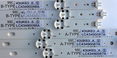 KIT DE LED´S PARA TV (6 PIEZAS) / LG SSC_43LJ55_7LED_REV01_170930 / SSC_43UK63_A_S / SSC_43UK63_B_S / LC43490087A / LC43490088A / LC43 4900 87A BOE 43090 / LC43 4900 88A BOE 43090 / R9BB 22T1B / RABB 22T1B / PANEL NC430DGG-ABGX3 / MODELO 43UK6300PUE - Imagen 3