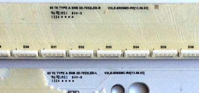 KIT DE LED´S PARA TV (4 PIEZAS) / SAMSUNG / 3D-7032LED-L / V3LE-650SMC-R0 / 3D-7032LED-R / V3LE-650SMD-R0 / 65FHZW / BN96-28865A / BN96-28866A / BN96-28867A / BN96-28868A / 65 7K TYPE B / 65 7K TYPE A / PANEL CY-SF650DSLV1H / MODELO UN65F7100AFXZA TH02 - Imagen 3