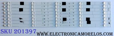 KIT DE LED´S PARA TV TOSHIBA ((8 PIEZAS)) / NUMERO DE PARTE 4C-LB550T-YHK / TCL_ODM_55_D1500_8X5_3030C_V1 / 070817-UR7XGB-00614 / YHE-4C-LB550T-YHK / PANEL LVF550CSDX E11 V7 / MODELO 55L510U18