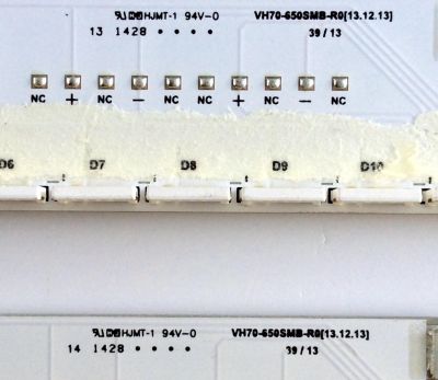 KIT DE LED´S PARA TV (SOLO 3 PIEZAS) / ((INCOMPLETO)) / SAMSUNG VH70-650SMB-R0 / VH70-650SMA-R0 / BN96-30563A / BN96-30564A / HJMT-1 / 94V-0 / 1428 / PANEL CY-SH065DSLV2H / MODELOS UN65H7100AFXZA TH01 / UN65H7100AFXZA / UN65H7150AFXZA / HG65NC890XFXZA - Imagen 3