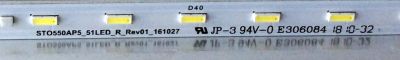 LED PARA TV / SONY STO550AP5_51LED_R_REV01_161027 / STO550AP5_51LED_L_REV01_161027 / 734.02511.0001 / 056380270491R / 056380270491L / PANEL`S V550QWSE05 / 181234321 / MODELO KD-55X720E - Imagen 4