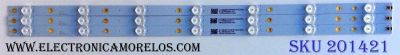 KIT DE LED´S PARA TV (3 PIEZAS) / VIZIO LB32086 V0_01 / 1B5620000YA0 / 210BZ07D0M3030C05L / PANEL TPT315B5-FHBN0K / MODELOS D32X-D1 LTTUUKJS / D32X-D1