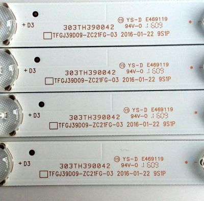 KIT DE LED´S PARA TV (4 PIEZAS) / ELEMENT TFGJ39D09-ZC21FG-03 / E469119 / 303TH390042 / C23/D/7 / 120-125/3.0-3.1 / 2010014957-3 / TH390M11 / 160308A6 / 910-390-1017 / PANEL T390HVN01.0 / MODELO ELEFW3916 - Imagen 2