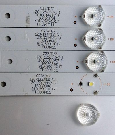 KIT DE LED´S PARA TV (4 PIEZAS) / ELEMENT TFGJ39D09-ZC21FG-03 / E469119 / 303TH390042 / C23/D/7 / 120-125/3.0-3.1 / 2010014957-3 / TH390M11 / 160308A6 / 910-390-1017 / PANEL T390HVN01.0 / MODELO ELEFW3916 - Imagen 3