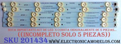 KIT DE LED´S PARA TV (SOLO 5 PIEZAS) / ((INCOMPLETO)) / PROSCAN SJ40L440-DH-13052201L / SJ40L440-DH-13052201R / IC-B-HWA040D256R / IC-B-HWA040D256L / Y5JC035 / PANEL´S LSC400HM06 / CN40CM676 / MODELO PLDED4016A