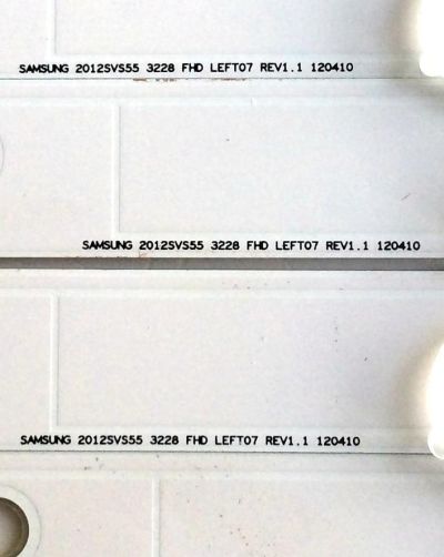 KIT DE LED´S PARA TV ((INCOMPLETO SOLO 13 PIEZAS)) / SAMSUNG 2012SVS55 3228 RIGHT07 REV1.1 120410 / SAMSUNG 2012SVS55 3228 FHD LEFT07 REV1.1 120410 / PANEL DE550CGM-C1 / MODELO UN55EH6001FXZA CH02 - Imagen 3
