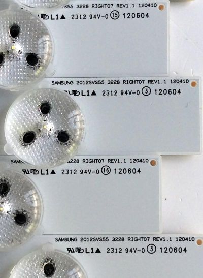 KIT DE LED´S PARA TV ((INCOMPLETO SOLO 13 PIEZAS)) / SAMSUNG 2012SVS55 3228 RIGHT07 REV1.1 120410 / SAMSUNG 2012SVS55 3228 FHD LEFT07 REV1.1 120410 / PANEL DE550CGM-C1 / MODELO UN55EH6001FXZA CH02 - Imagen 4