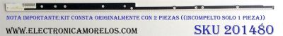 LED PARA TV / NOTA IMPORTANTE:KIT CONSTA ORIGINALMENTE DE 2 PIEZAS ((INCOMPLETO SOLO 1 PIEZA)) / SHARP A0062 X / E129741 / K4460TP / PANEL LK520D3LWG0Z / MODELO LC-52LE820UN