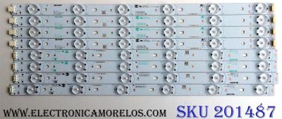 KIT DE LED'S PARA TV RCA (8 PIEZAS) / NUMERO DE PARTE E227809 / 40 INCH 6 SERIES / PITCH 68mm / WS V1.1 / PANEL'S LSC400HM06-12V / LSC400HJ01-12V / MODELO LED40C45RQ - Imagen 1