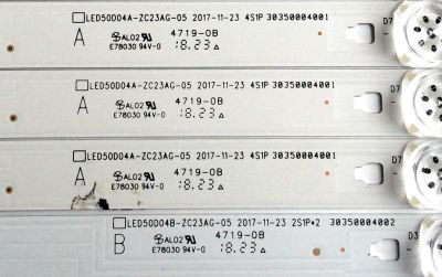 KIT DE LED´S PARA TV (9 PIEZAS) / INSIGNIA LED50D04A-ZC23AG-05 / LED50D04B-ZC23AG-05 / 2S1P*2 30350004002 / 4A1P 30350004001 / 180608A6 / 180610BA / E78030 94V-0 / PANEL T500HVN07.5 / MODELO NS-50D510NA1 - Imagen 2